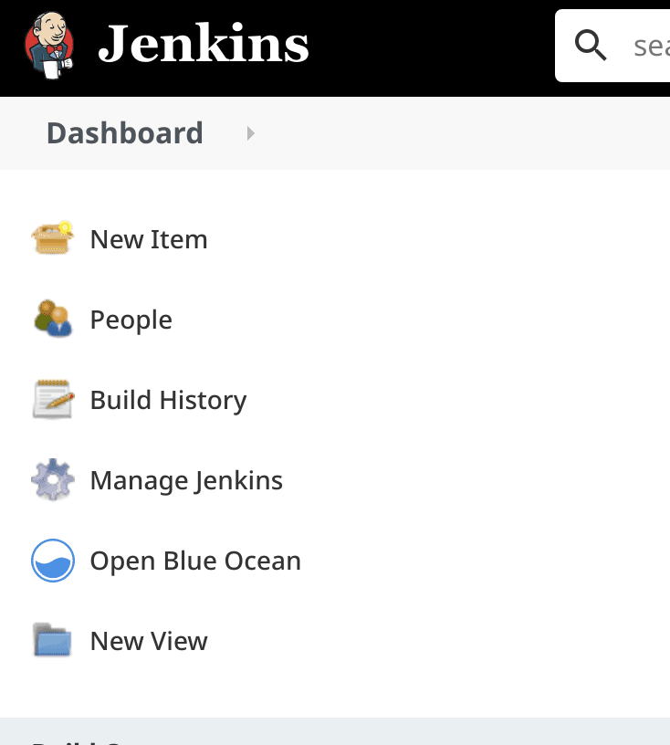 Jenkins home screen